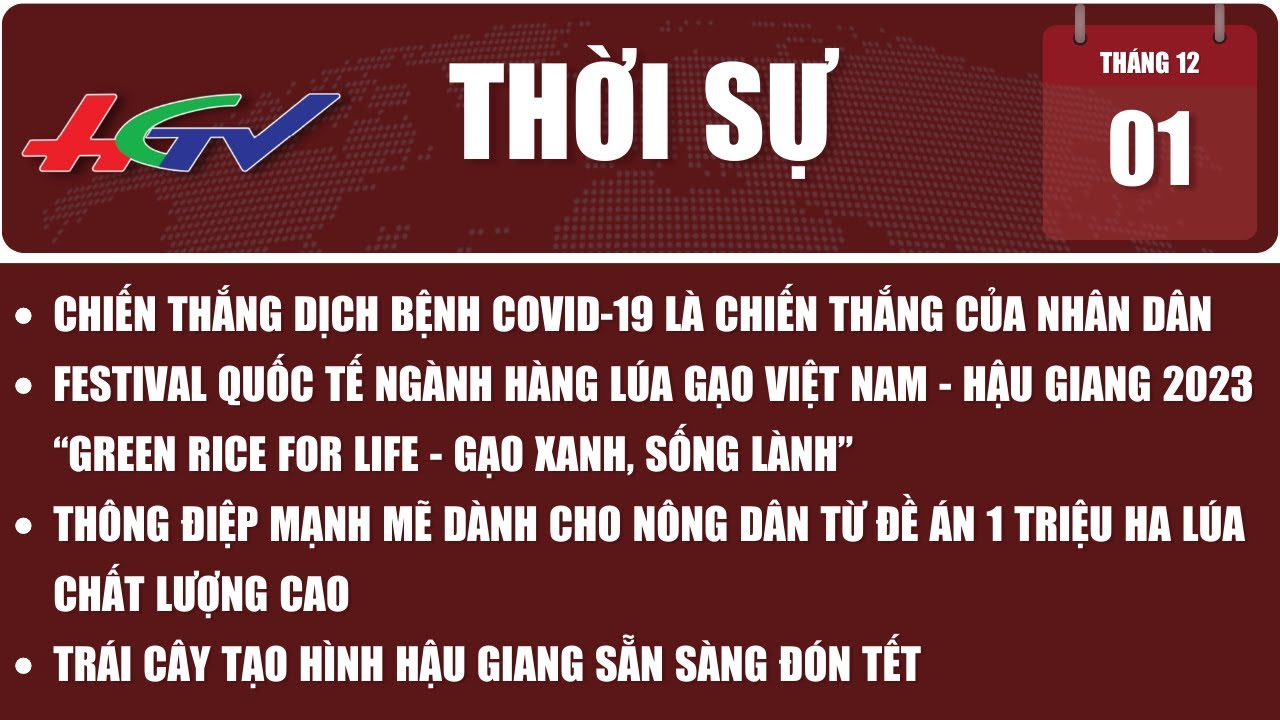 Thời sự Hậu Giang 01.12.2023 | Truyền hình Hậu Giang