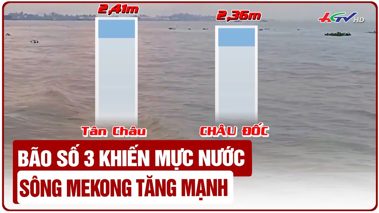 Bão số 3 khiến mực nước sông Mekong tăng mạnh | Truyền hình Hậu Giang