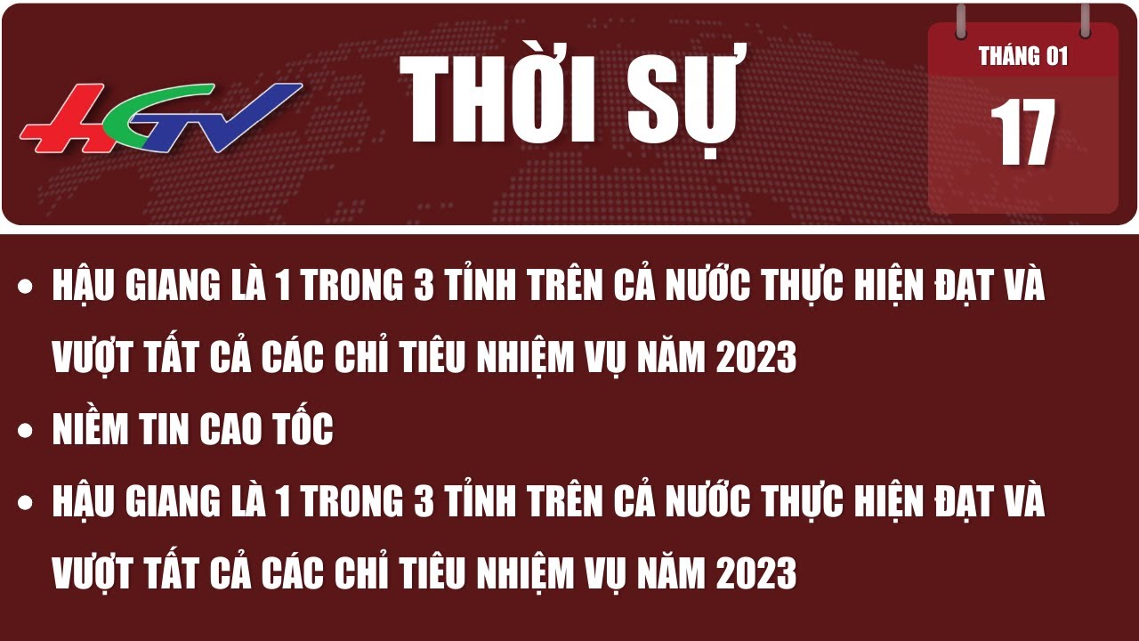 [🔴 Trực tiếp] Thời sự Hậu Giang 17.01.2024 | Truyền hình Hậu Giang