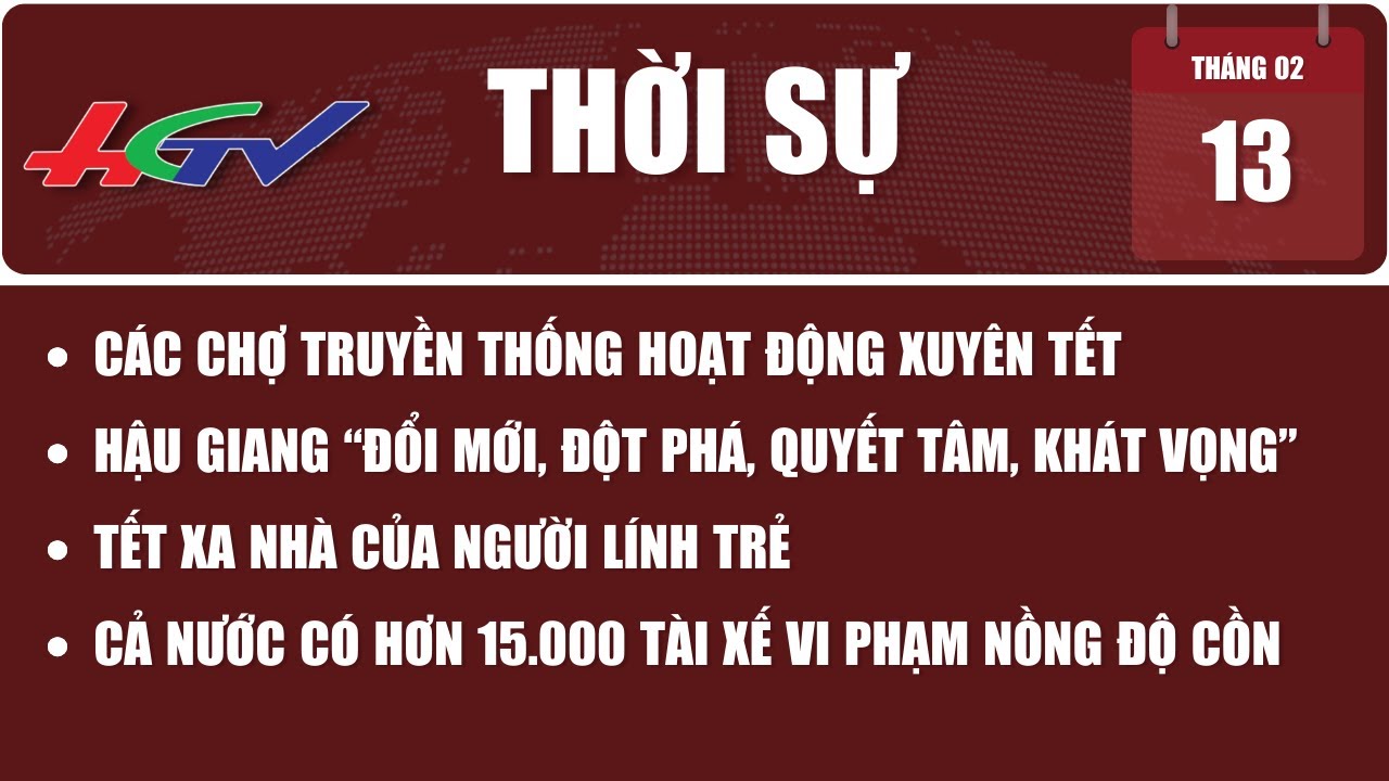 [🔴 Trực tiếp] Thời sự Hậu Giang 13.02.2024 | Truyền hình Hậu Giang