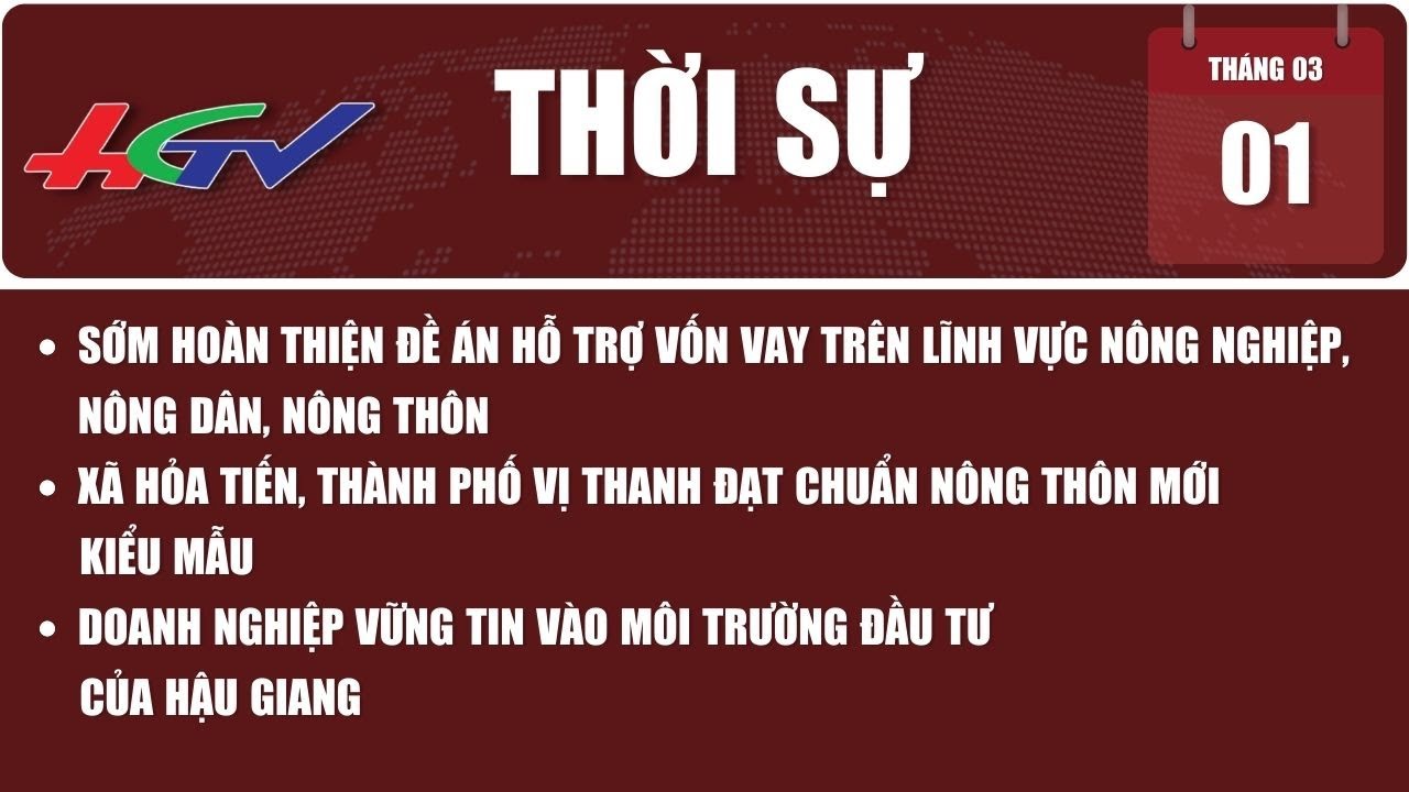 [🔴 Trực tiếp] Thời sự Hậu Giang 01.03.2024 | Truyền hình Hậu Giang