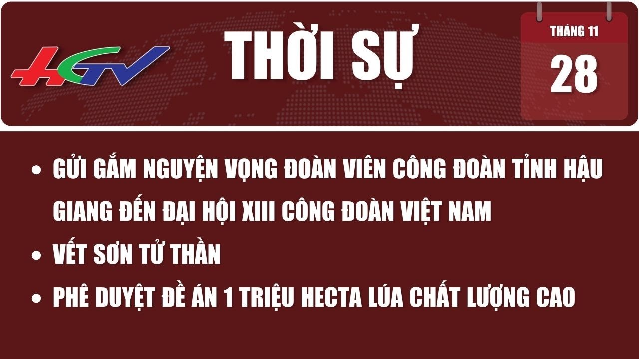 Thời sự Hậu Giang 28.11.2023 | Truyền hình Hậu Giang