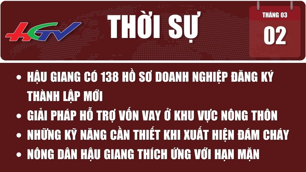 [🔴 Trực tiếp] Thời sự Hậu Giang 02.03.2024 | Truyền hình Hậu Giang