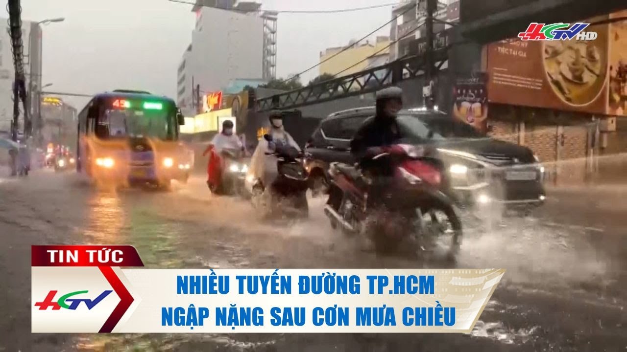 Nhiều tuyến đường TP.HCM ngập nặng sau cơn mưa chiều | Truyền hình Hậu Giang