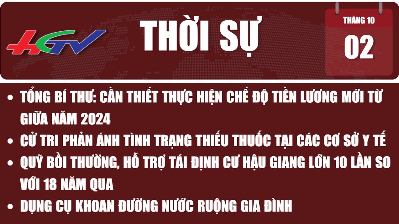 Thời sự Hậu Giang 02/10/2023 | Truyền hình Hậu Giang