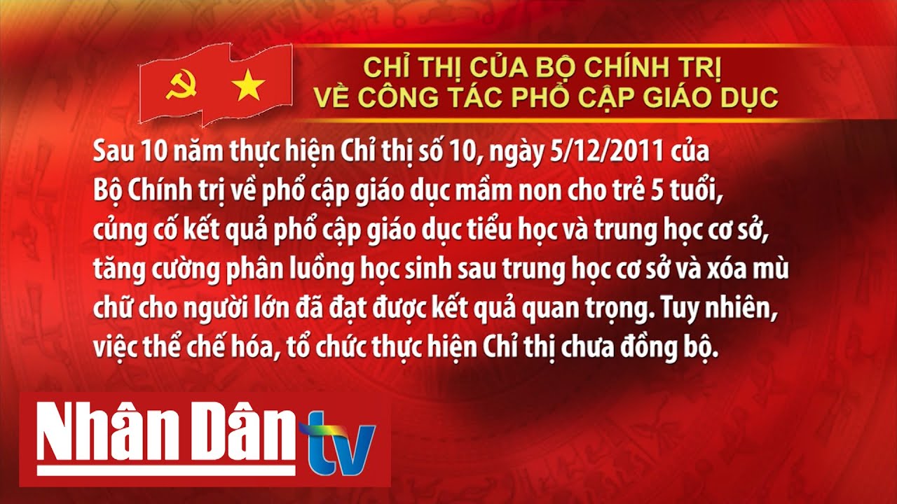 Chỉ thị của Bộ Chính trị về công tác phổ cập giáo dục | Tin tức CHÍNH TRỊ - XÃ HỘI tối 5-1-2024