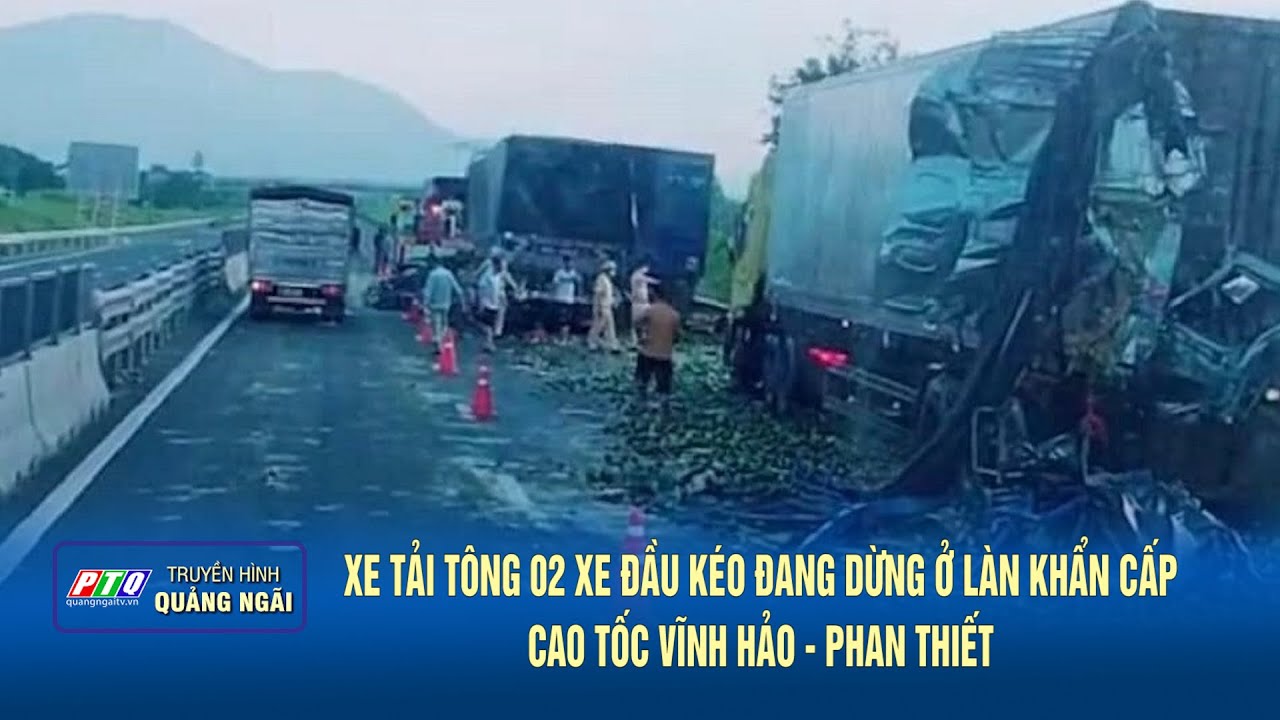 Tai nạn trên làn khẩn cấp cao tốc Vĩnh Hảo - Phan Thiết | TIN TỨC TỔNG HỢP | PTQ