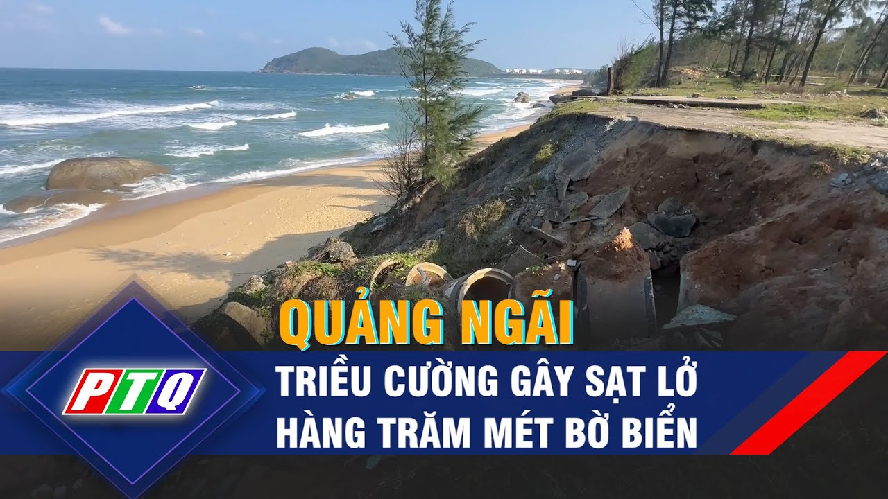 Quảng Ngãi: Triều cường gây sạt lở hàng trăm mét bờ biển  | PTQ