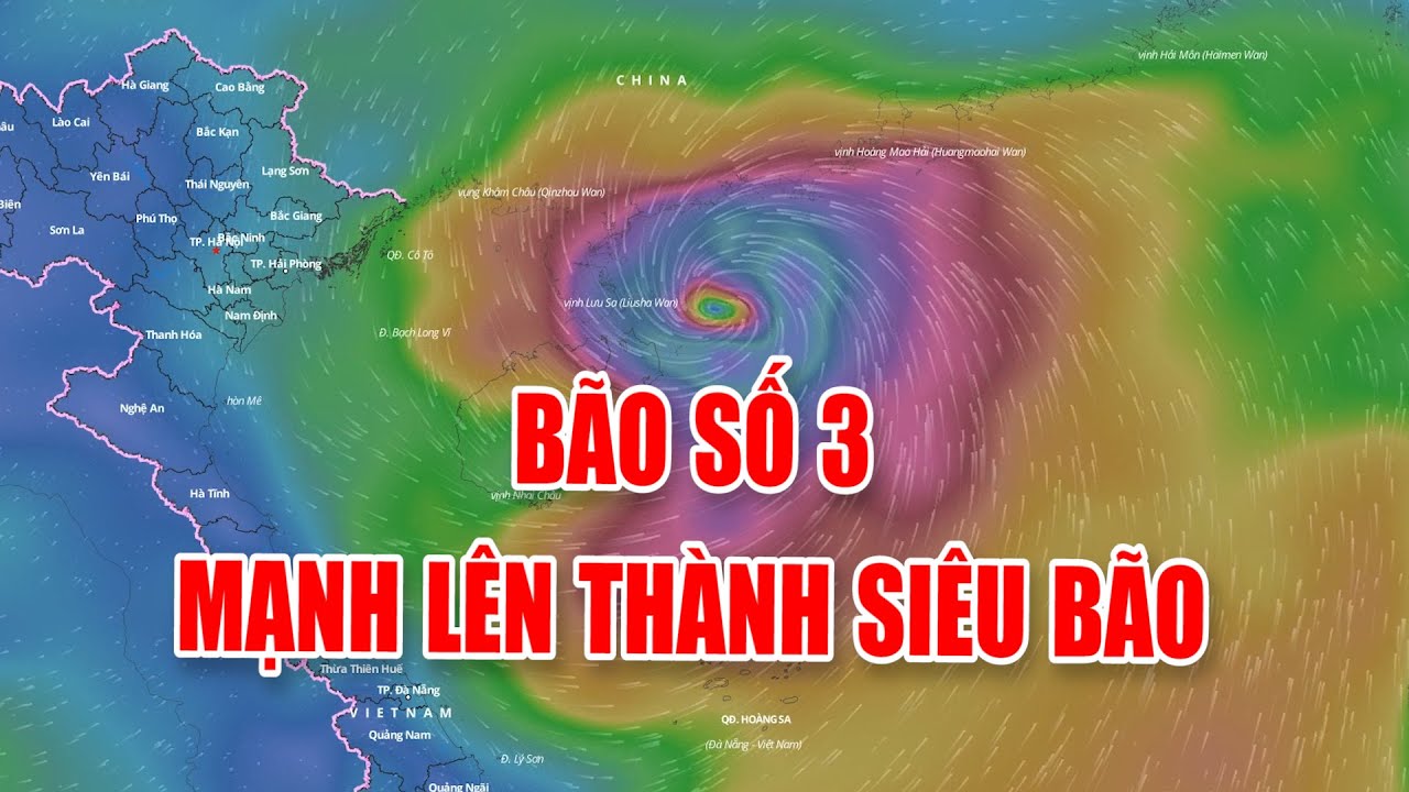 Bão số 3 mạnh lên thành siêu bão, gió mạnh lên tới 200km/h | PTQ