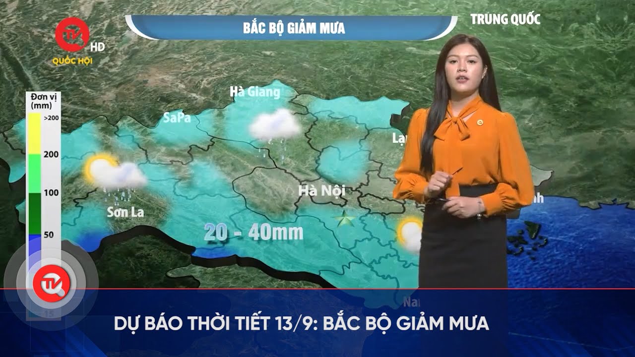 Dự báo thời tiết 13/9: Bắc Bộ giảm mưa | Truyền hình Quốc hội Việt Nam