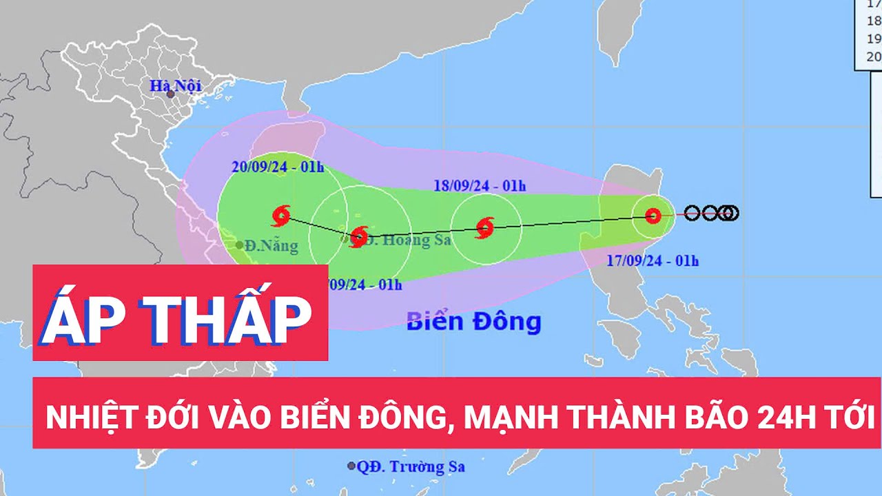 Hôm nay áp thấp nhiệt đới vào Biển Đông, mạnh lên thành bão trong 24 giờ tới