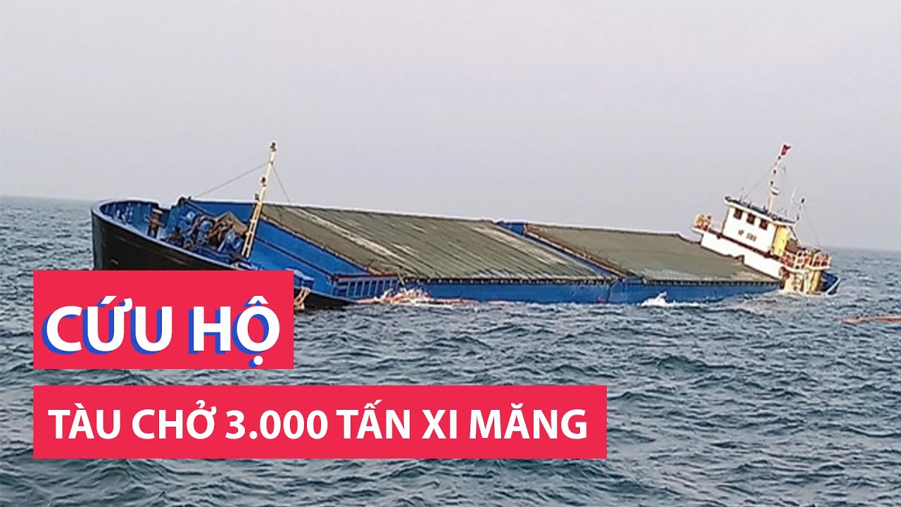 Đang cứu hộ tàu chở 3.000 tấn xi măng va bãi đá nghiêng chìm ở Cù Lao Chàm