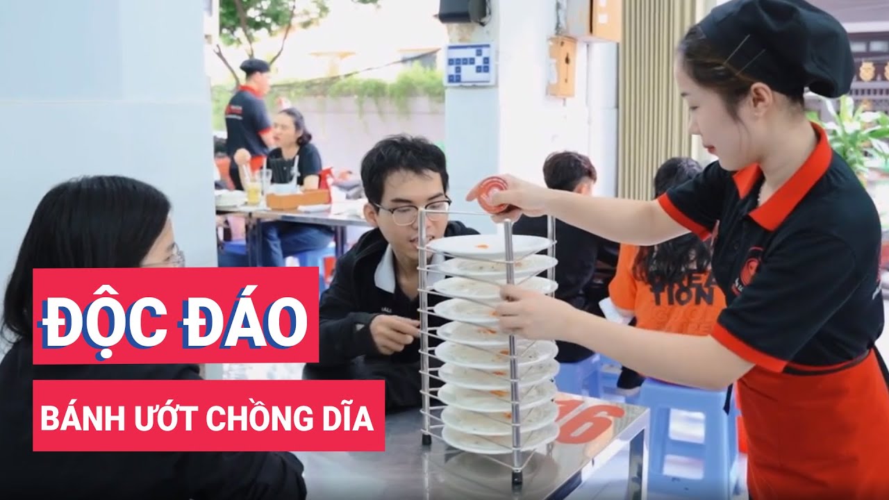 Độc đáo bánh ướt chồng dĩa