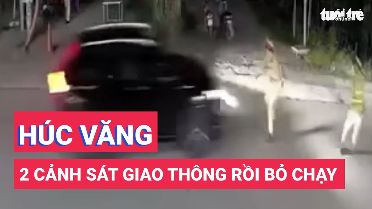 Nam thanh niên lái ô tô húc văng 2 cảnh sát giao thông rồi bỏ chạy