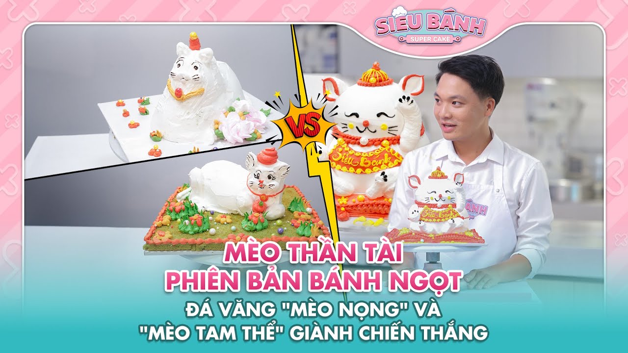 SUPER CAKE | MÈO THẦN TÀI PHIÊN BẢN BÁNH NGỌT "đá văng" MÈO NỌNG VÀ MÈO TAM THỂ ?? | BESTCUT