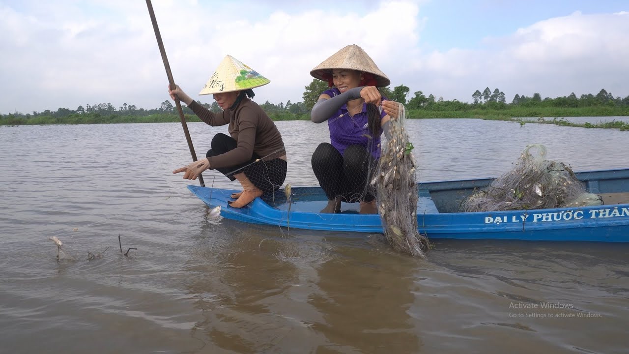 1043 / Một ngày trải nghiệm giăng lưới nấu ăn trên sông