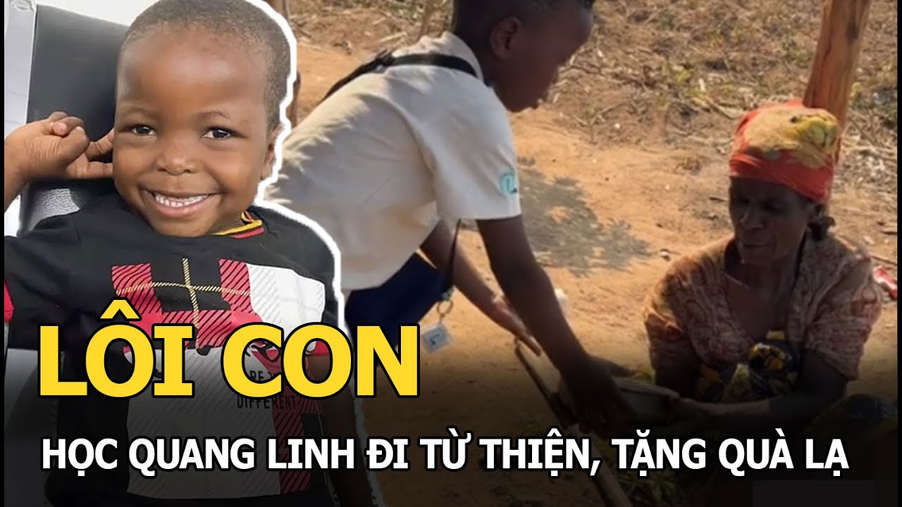 Lôi Con học Quang Linh đi từ thiện, tặng quà lạ