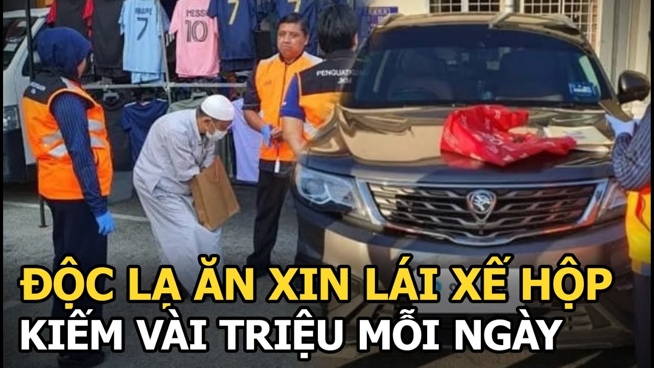 Độc lạ ăn xin lái xế hộp, kiếm vài triệu mỗi ngày