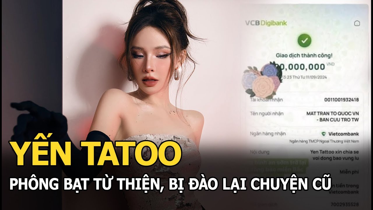 Yến Tatoo phông bạt từ thiện, bị đào lại chuyện cũ