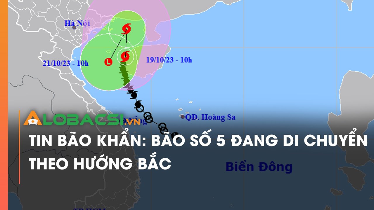 Tin bão khẩn: Bão số 5 đang di chuyển theo hướng Bắc