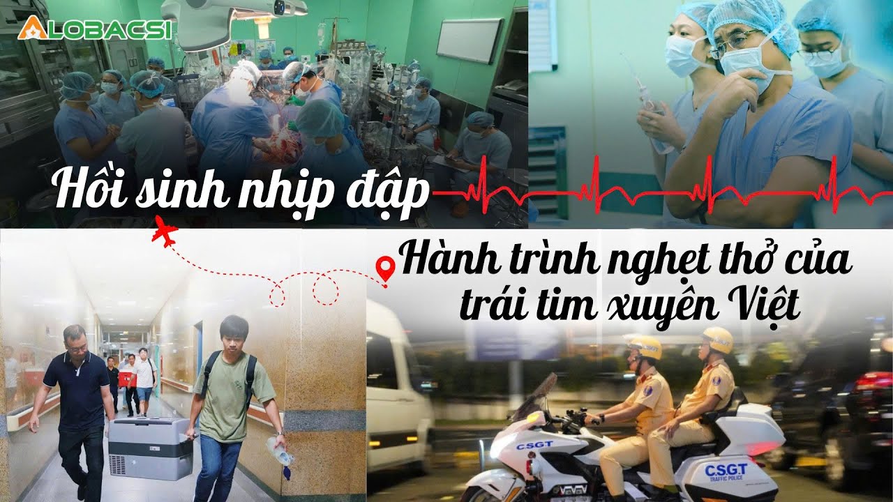 Nghẹt thở thời khắc đưa trái tim xuyên Việt hồi sinh nhịp đập trong cuộc đời mới | Video AloBacsi