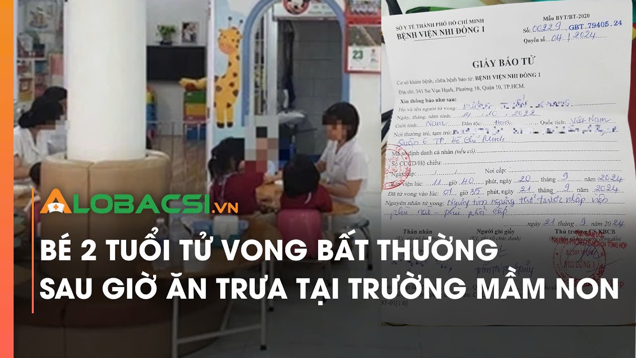 Bé 2 tuổi tử vong chưa rõ nguyên nhân sau giờ ăn trưa ở trường mầm non