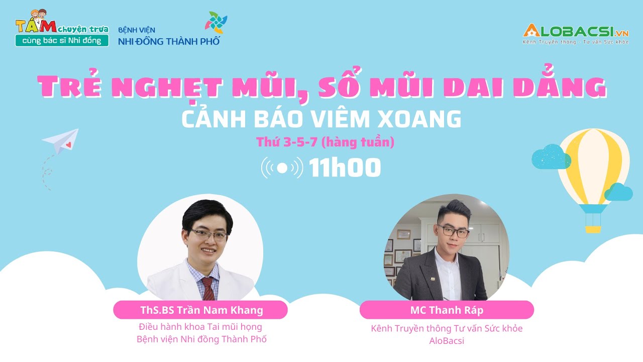 Trẻ nghẹt mũi, sổ mũi dai dẳng - cảnh báo viêm xoang | Tám chuyện trưa cùng bác sĩ Nhi đồng