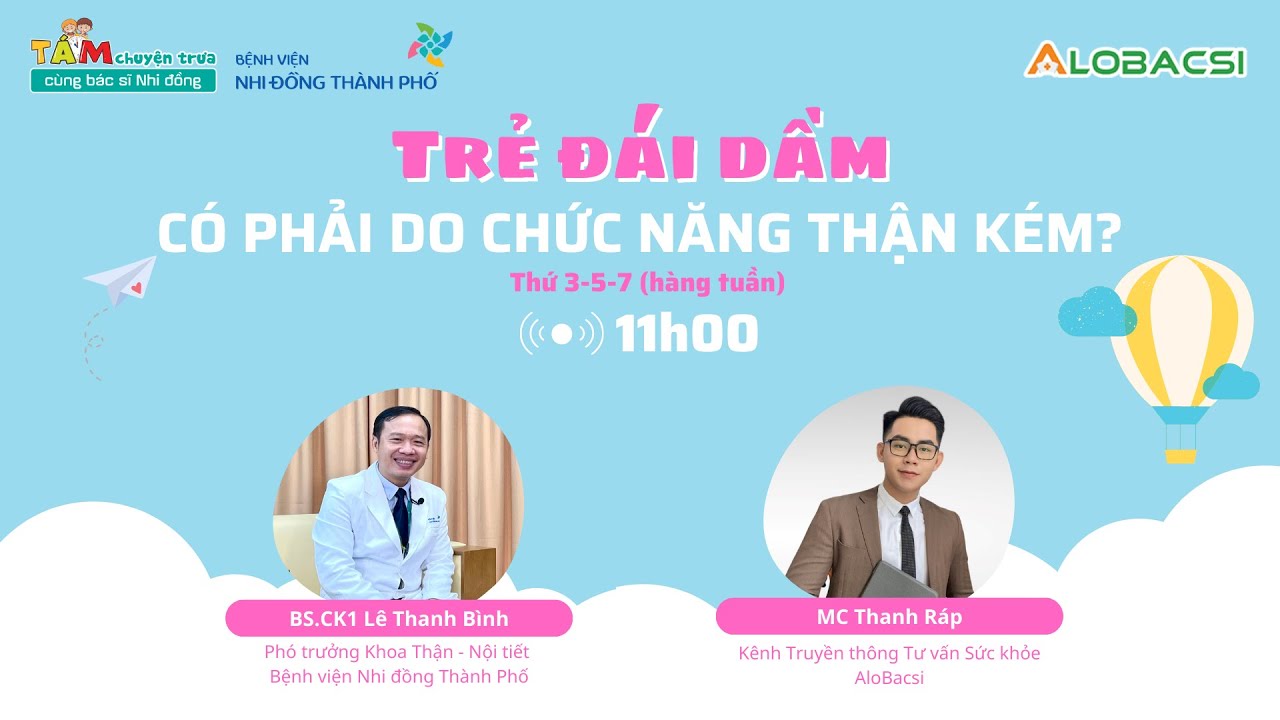 Trẻ đái dầm, có phải do chức năng thận kém? | BS.CK1 Lê Thanh Bình