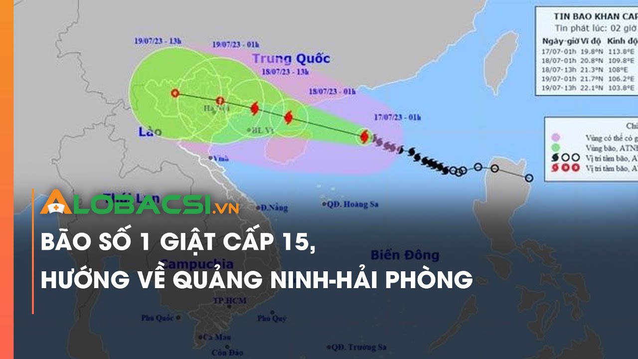 Bão số 1 giật cấp 15, hướng về Quảng Ninh-Hải Phòng