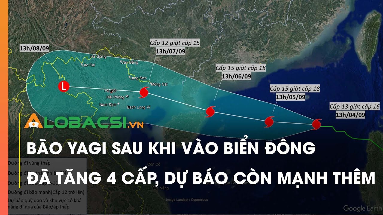 Bão Yagi sau khi vào Biển Đông đã tăng 4 cấp, dự báo còn mạnh thêm