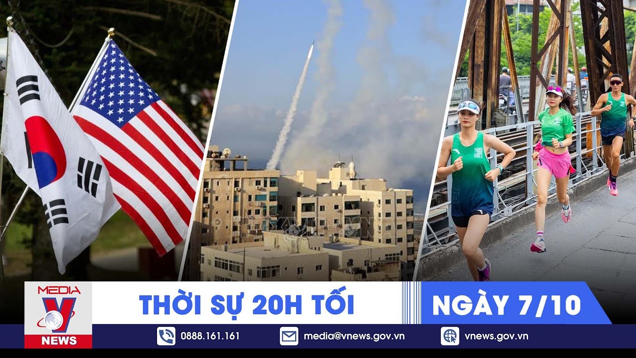 Thời sự 20h tối 7/10. Quốc tế kêu gọi Israel và Palestine kiềm chế; Hàn Quốc hợp tác an ninh với Mỹ