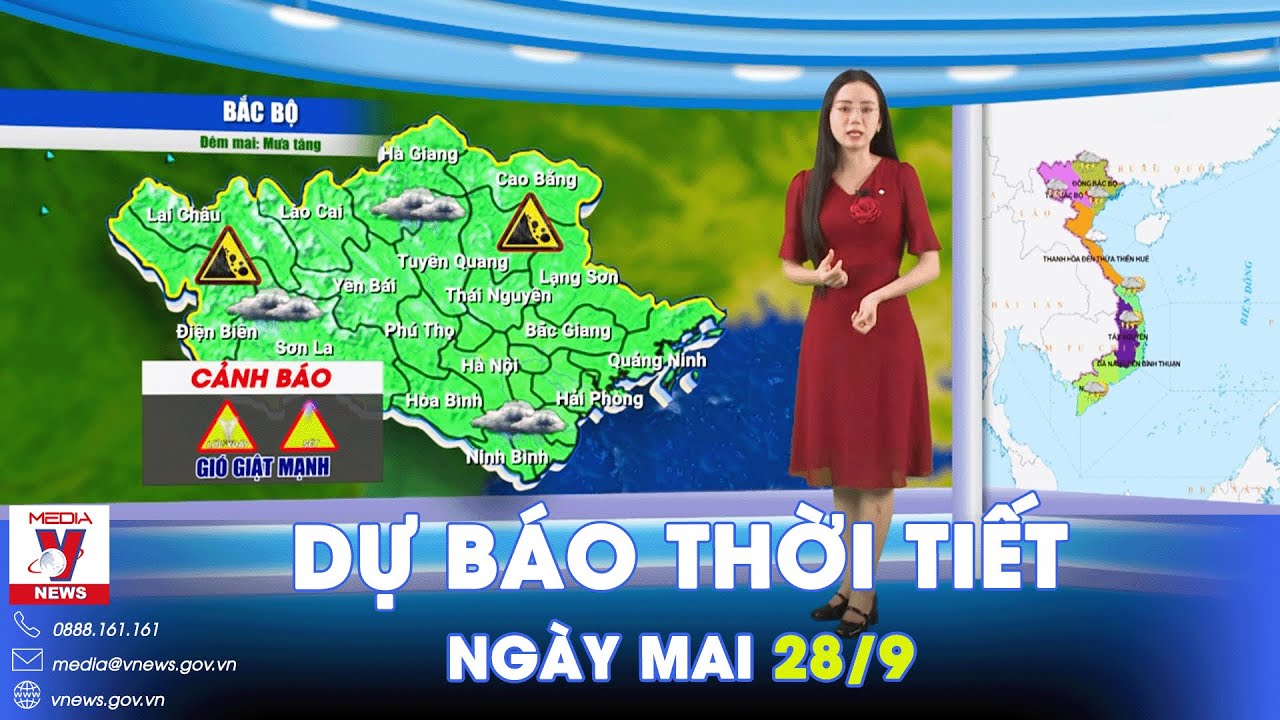 Dự báo thời tiết đêm nay và ngày mai 28/9. Miền Bắc sắp mưa lớn - VNews