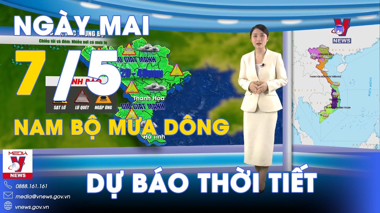 Dự báo thời tiết đêm nay và ngày mai 7/5.  Cả nước mưa dông, có khả năng mưa đá - VNews