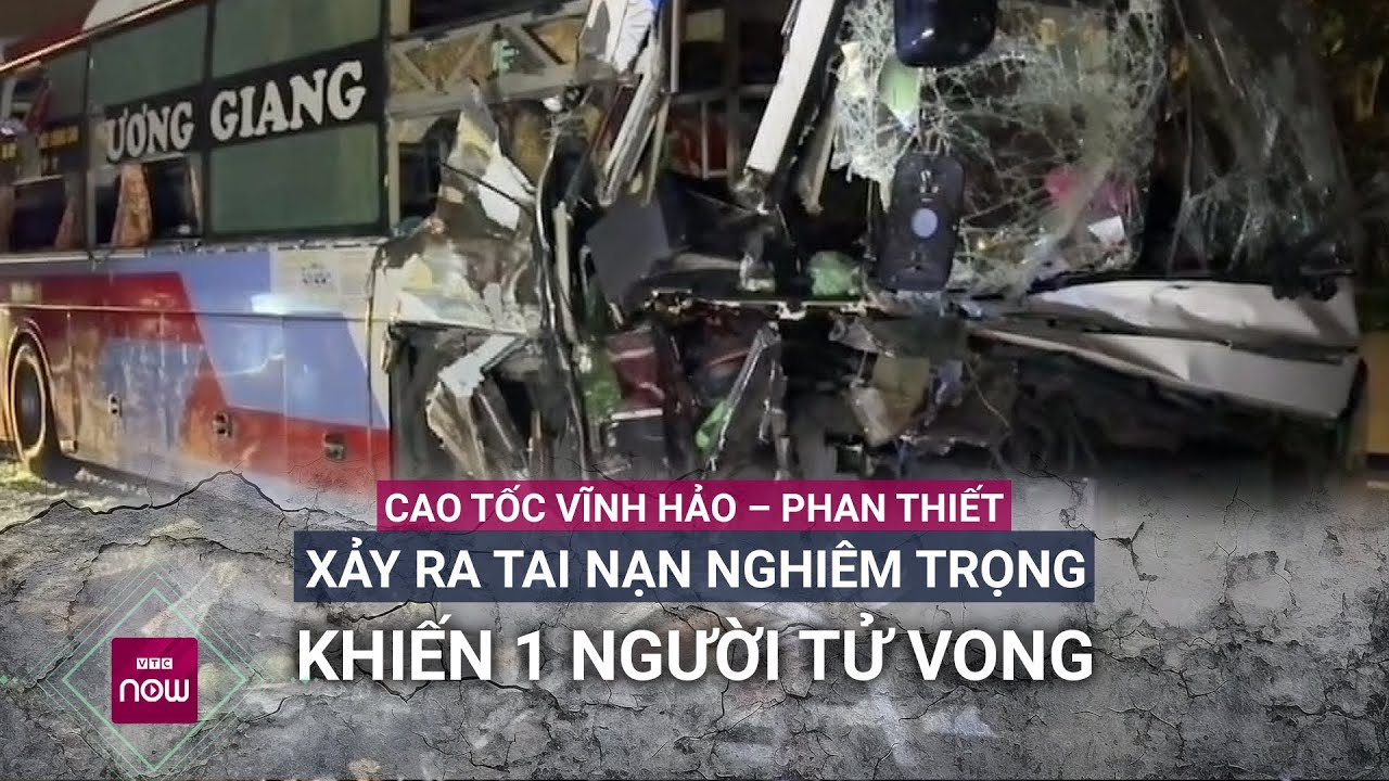 Nóng: Xe khách tông xe đầu kéo trên cao tốc Vĩnh Hảo - Phan Thiết, 1 người chết, 4 người bị thương