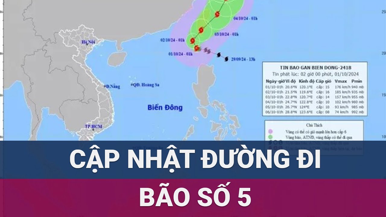 Cập nhật đường đi cơn bão số 5: Tàu thuyền ngoài khơi hết sức lưu ý | VTC Now