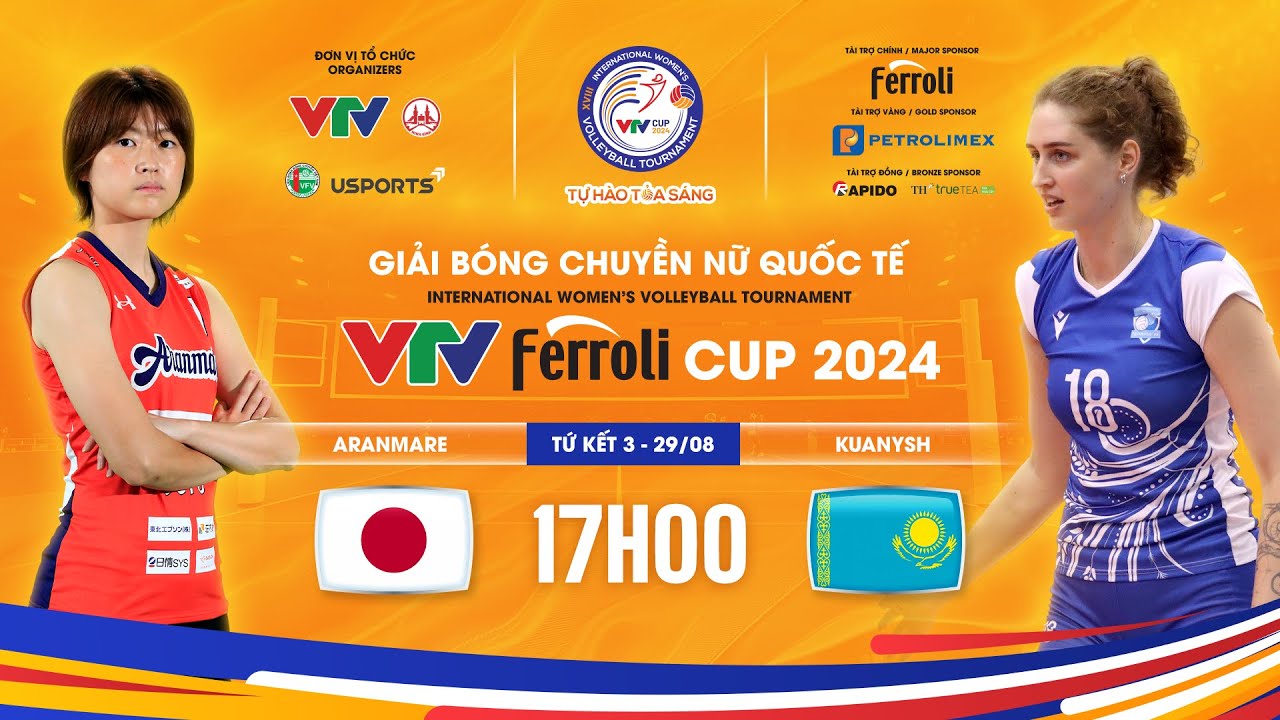 LIVE Kuanysh (Kazakhstan) – Aranmare (Nhật Bản) | Trực tiếp VTV Ferroli Cup 2024