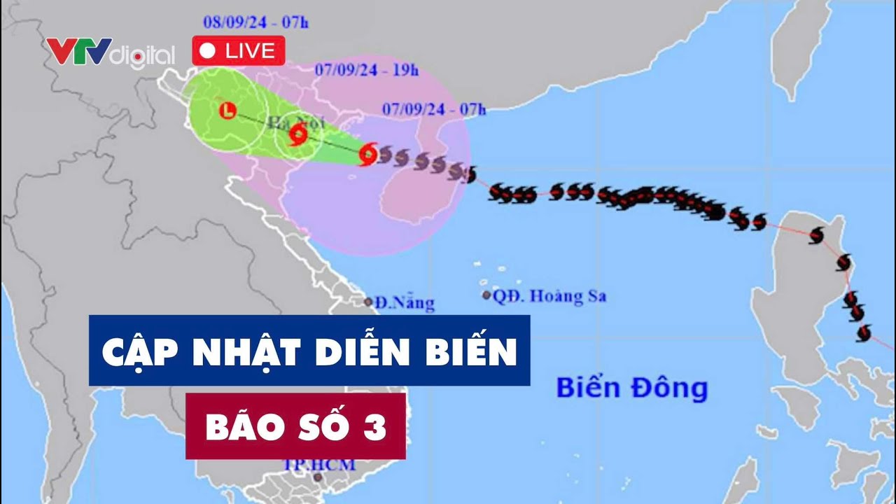 Bão số 3 sẽ đổ bộ vào khu vực từ Quảng Ninh đến Hải phòng từ 12h-13h hôm nay | VTV24