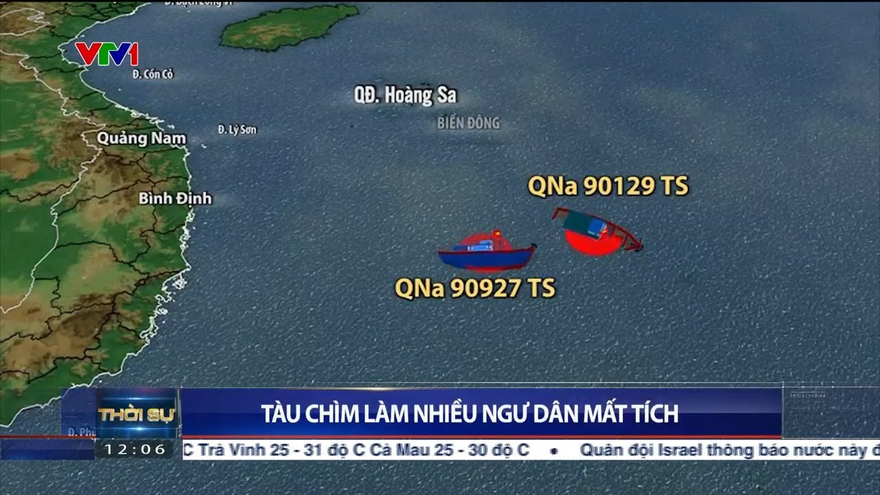 Chìm tàu cá ở Quảng Nam, 13 ngư dân mất tích | VTV24