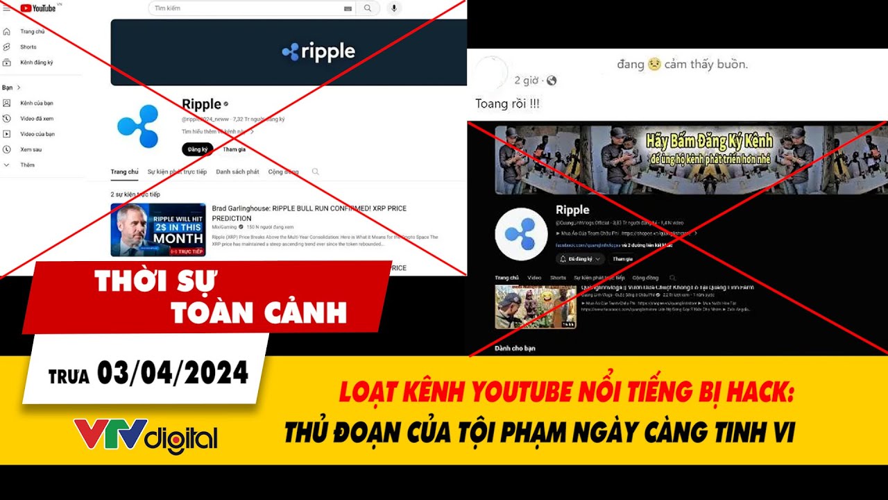 Thời sự toàn cảnh trưa 03/04: Loạt kênh youtube nổi tiếng triệu người theo dõi bị hack | VTV24