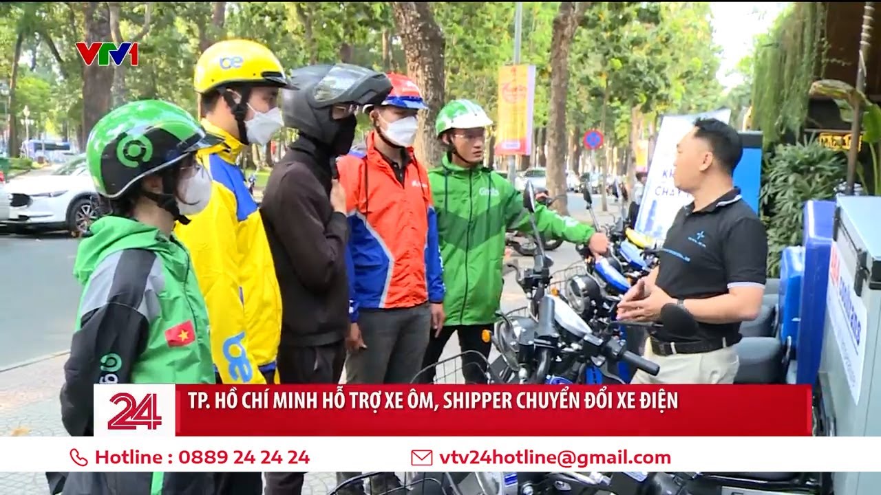 TP. Hồ Chí Minh hỗ trợ xe ôm, shipper chuyển đổi xe điện | VTV24