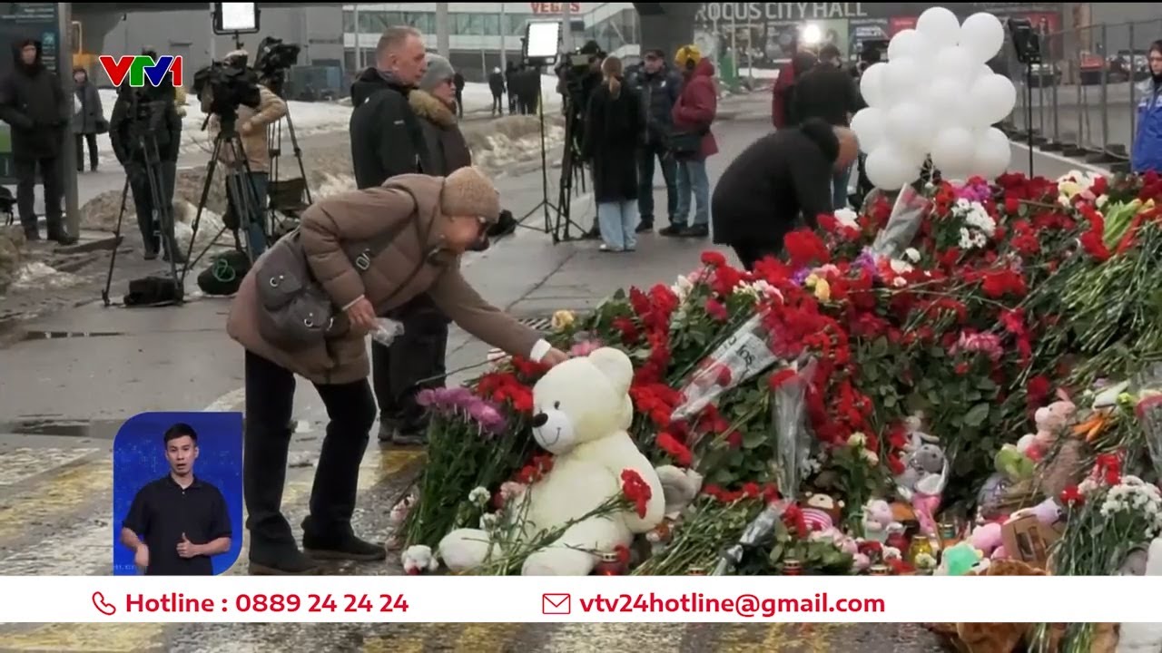 Quốc tang tưởng niệm những nạn nhân trong vụ khủng bố tại Moscow, Nga | VTV24