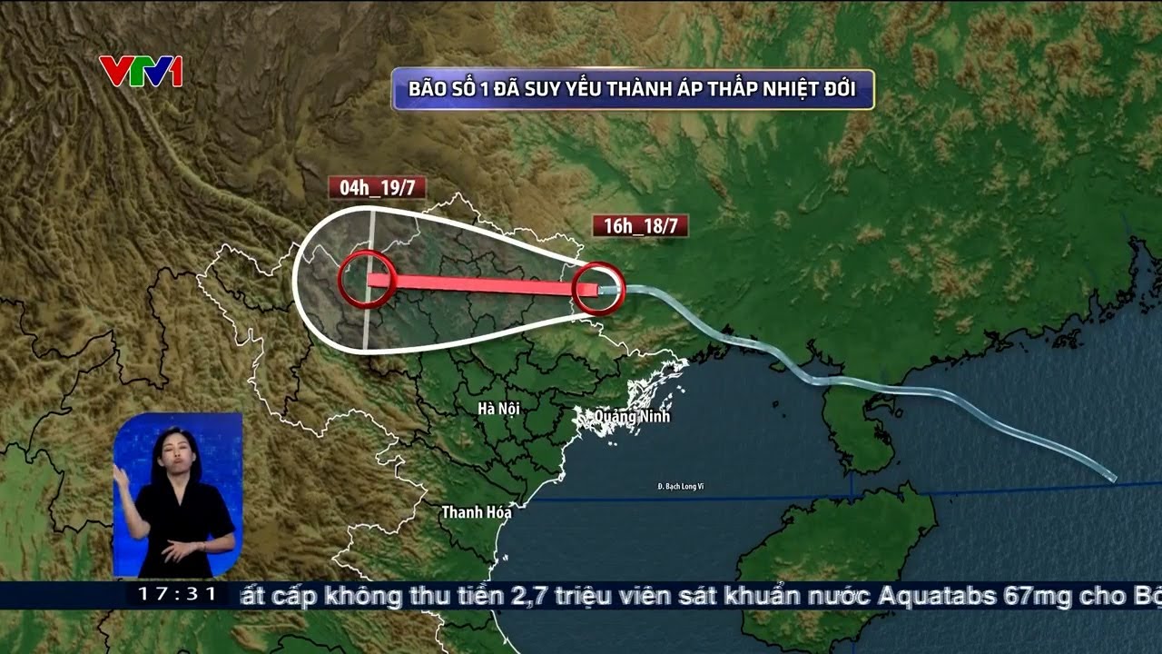 Bão số 1 đã suy yếu thành áp thấp nhiệt đới | VTV24