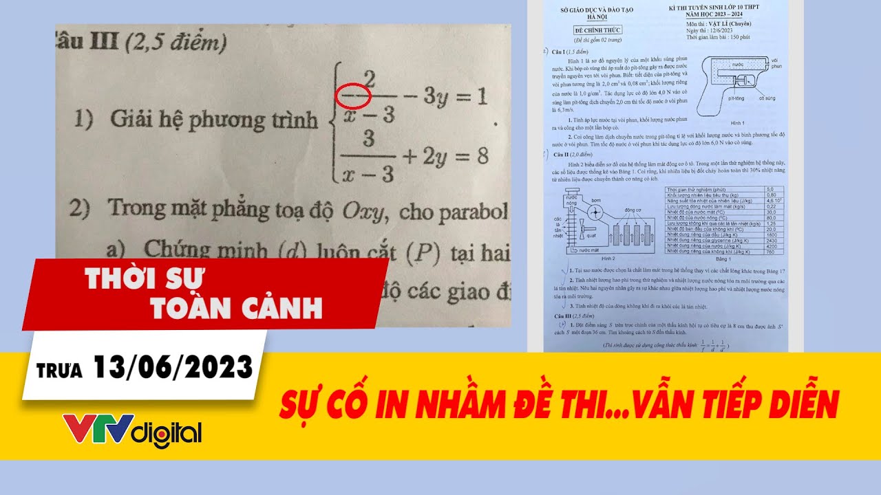 Thời sự toàn cảnh trưa 13/6: Sự cố in nhầm đề thi...vẫn tiếp diễn| VTV24