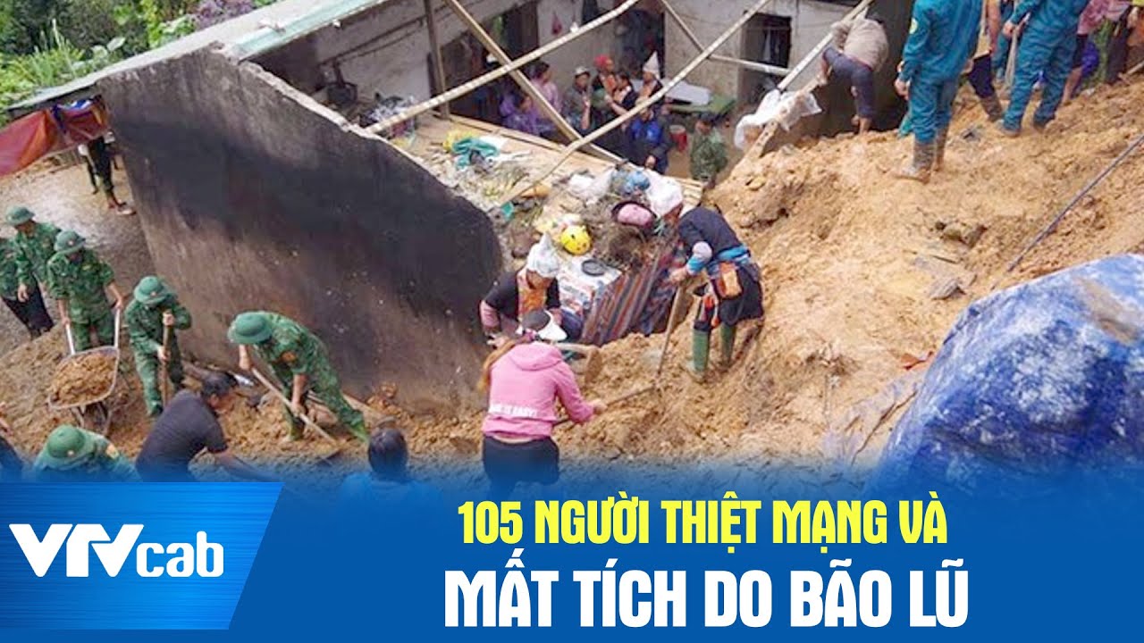 105 người thiệt mạng và mất tích do bão lũ