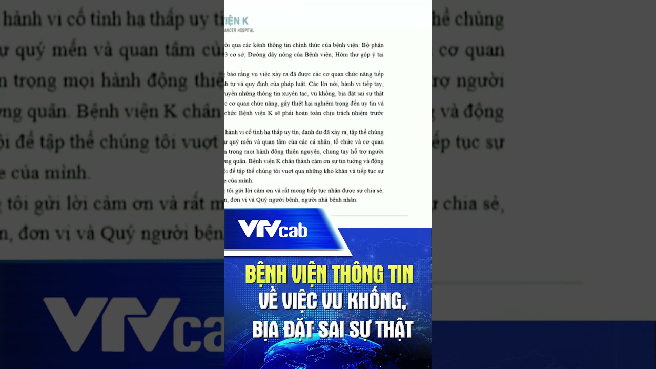 Bệnh viện thông tin về việc vu khống, bịa đặt sai sự thật