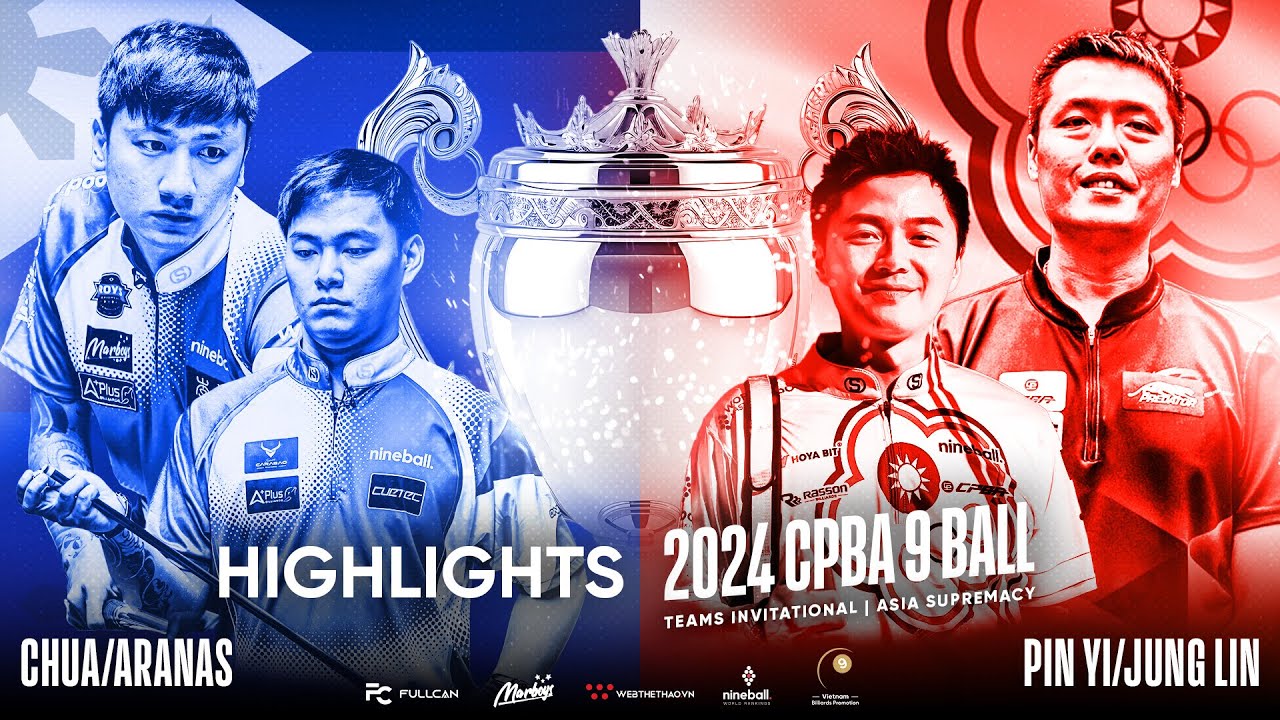 HIGHLIGHTS | J.CHUA / J.ARANAS vs K.P.YI / C.J.LIN | GIẢI CPBA 9-BALL TEAMS INVITATIONAL 2024