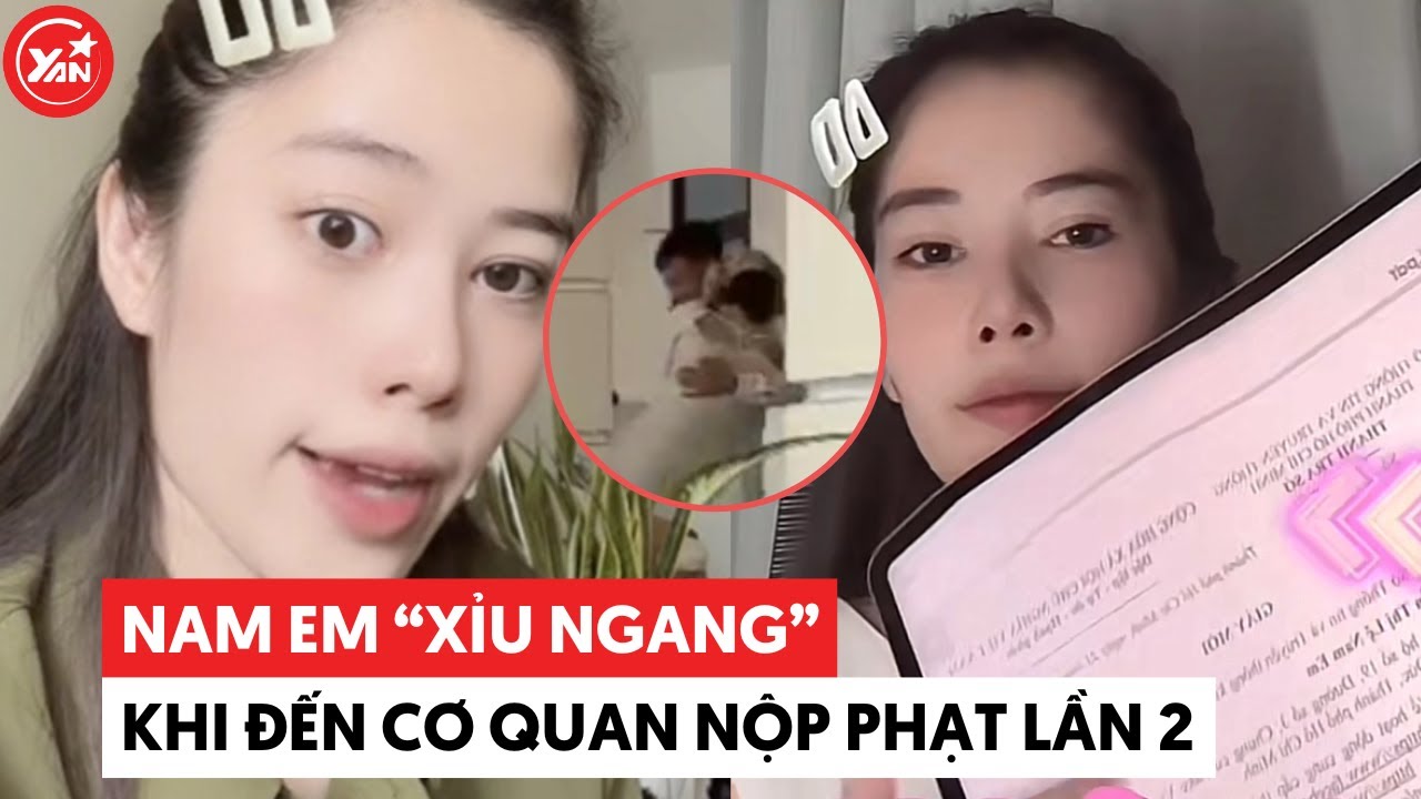 Nam Em “xỉu up xỉu down” khi đến cơ quan nộp phạt lần 2, được Bùi Hữu Cường bế ra xe