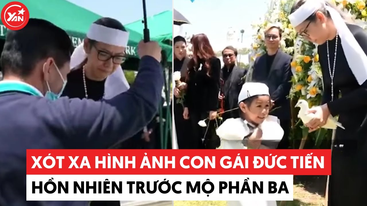 Phút tiễn đưa cố diễn viên Đức Tiến: Vợ nghẹn ngào ôm di ảnh, con gái hồn nhiên trước mộ phần ba