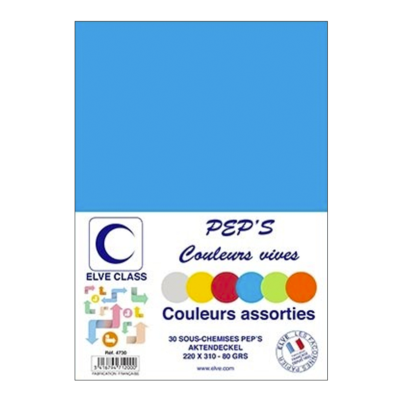 Chemise pour dossier A4 - Assortiment ELVE Pep's Lot de 102