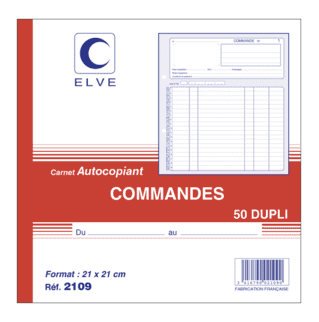 2109 - Carnet "Commandes" - 210 x 210 - 50 dupli - x5